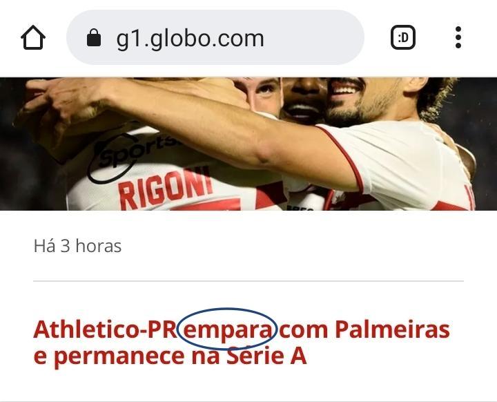 Atlhetico “empara” com o Palmeiras